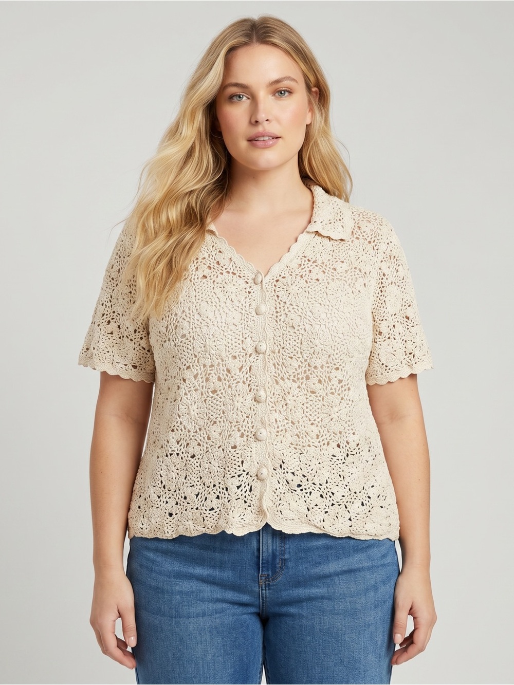 VINTAGE LAURA SCOTT Crochet Cardigan